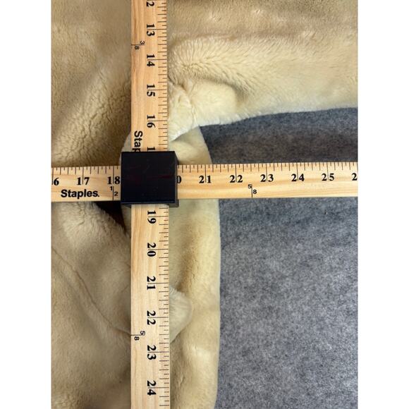 VINTAGE Donnybrook Faux Fur Jacket Womens Medium Beige Plush Hooded Gorpcore - Picture 3 of 9